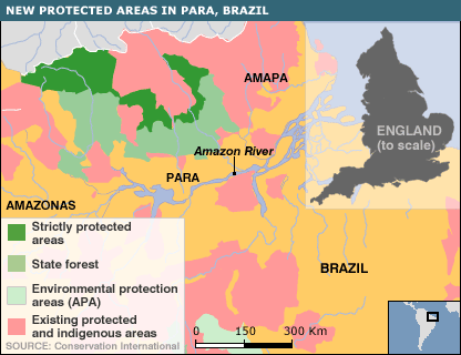 Map of protected areas in Brazil (BBC)
